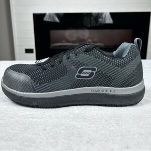 Skechers Summits Slip Resistant Work Shoes Mens 9 Black Composite Toe E/H New